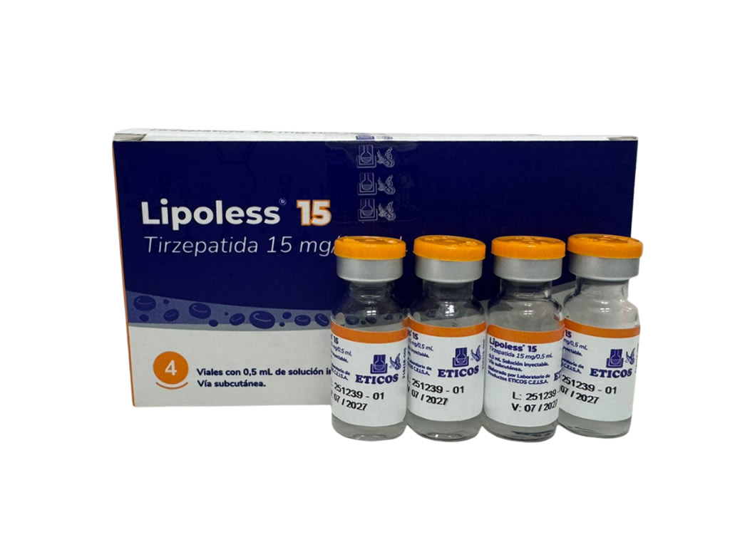 Caixa Lipoless 15 e frascos de tirzepatida